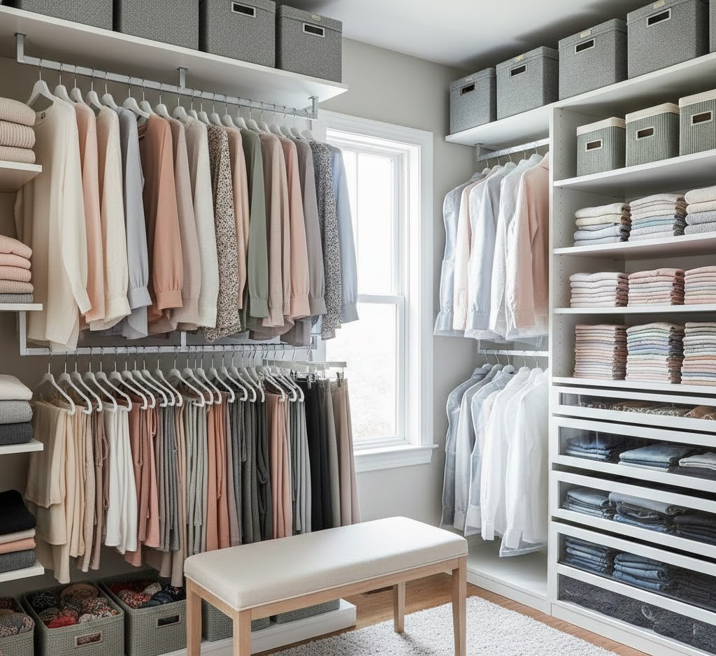 Organized clothing by category